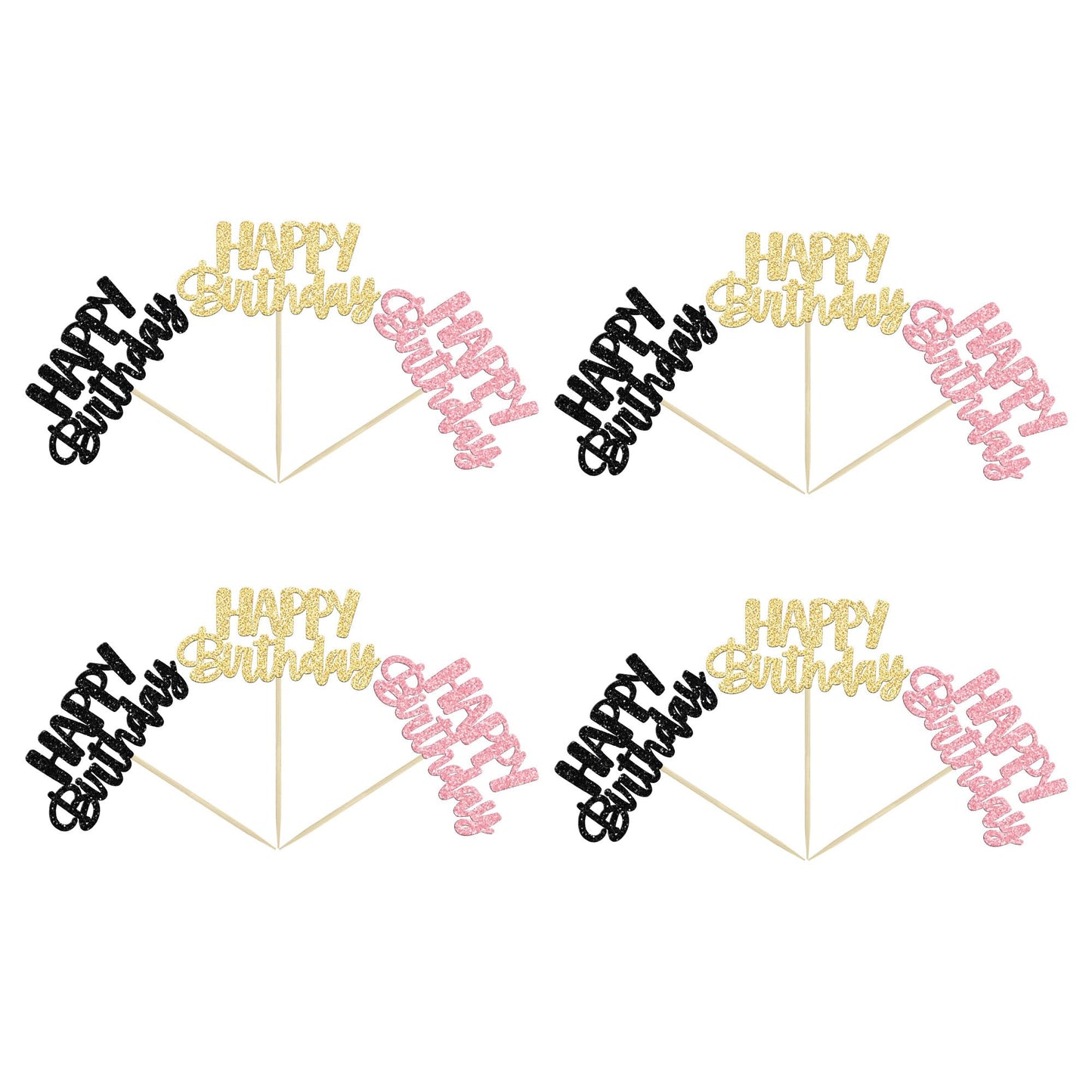 Gyufise 36Pcs Happy Birthday Cupcake Toppers & Picks - Baby Shower & Anniversary Party Supplies