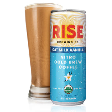 Rise Brewing Co. Vanilla Oat Milk Nitro Cold Brew Coffee, No Sugar Added & No Dairy, Organic & Non-Gmo, Low Acidity & Vegan, 7 F