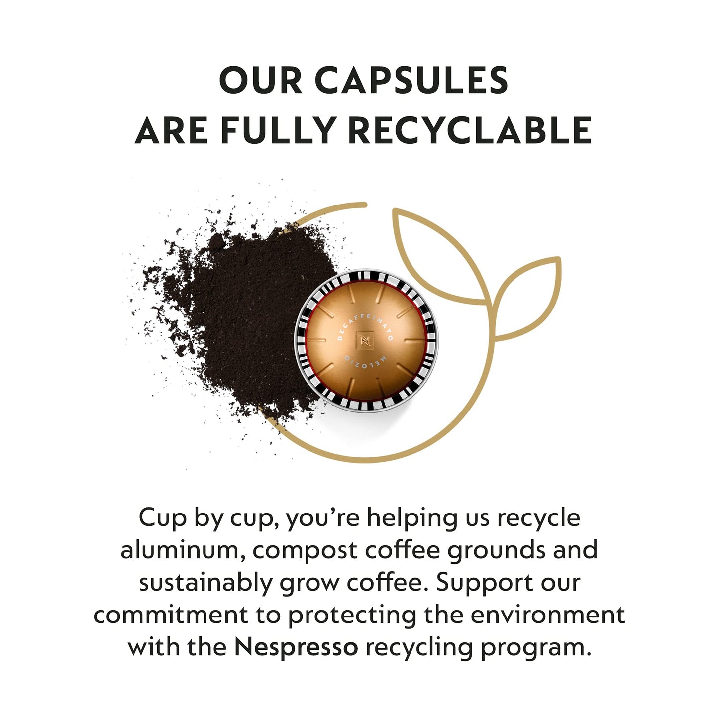 Nespresso compact pieces Vertuo Melozio Decaffeinato Medium Roast Espresso 30 Count Coffee Pods
