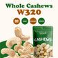 Food To Live - Raw Cashews, 8 Pounds Deluxe Whole Nuts, Unsalted, Unroasted Fancy Snack, Size W-320, Kosher, Vegan, Bulk, A Good