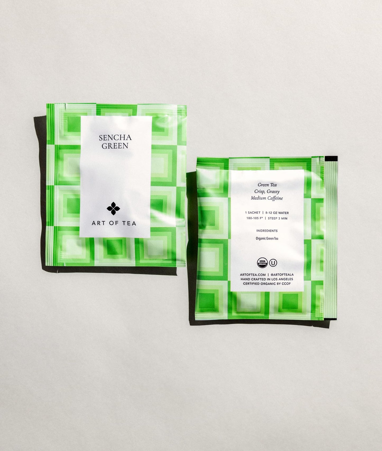 Art of Tea | Organic Sencha Green Tea Bags | 50 Eco Friendly Pyramid Tea Bag Sachets