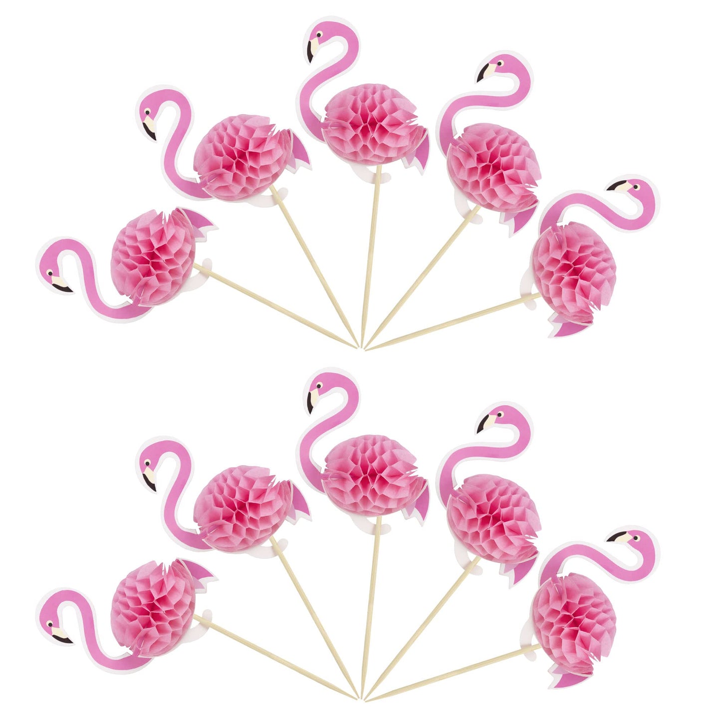 Gyufise Luau 3D Flamingo Cupcake Toppers Tropical Aloha Flamingo Cupcake Picks For Summer Hawaiian Luau Tropical Theme Baby Show