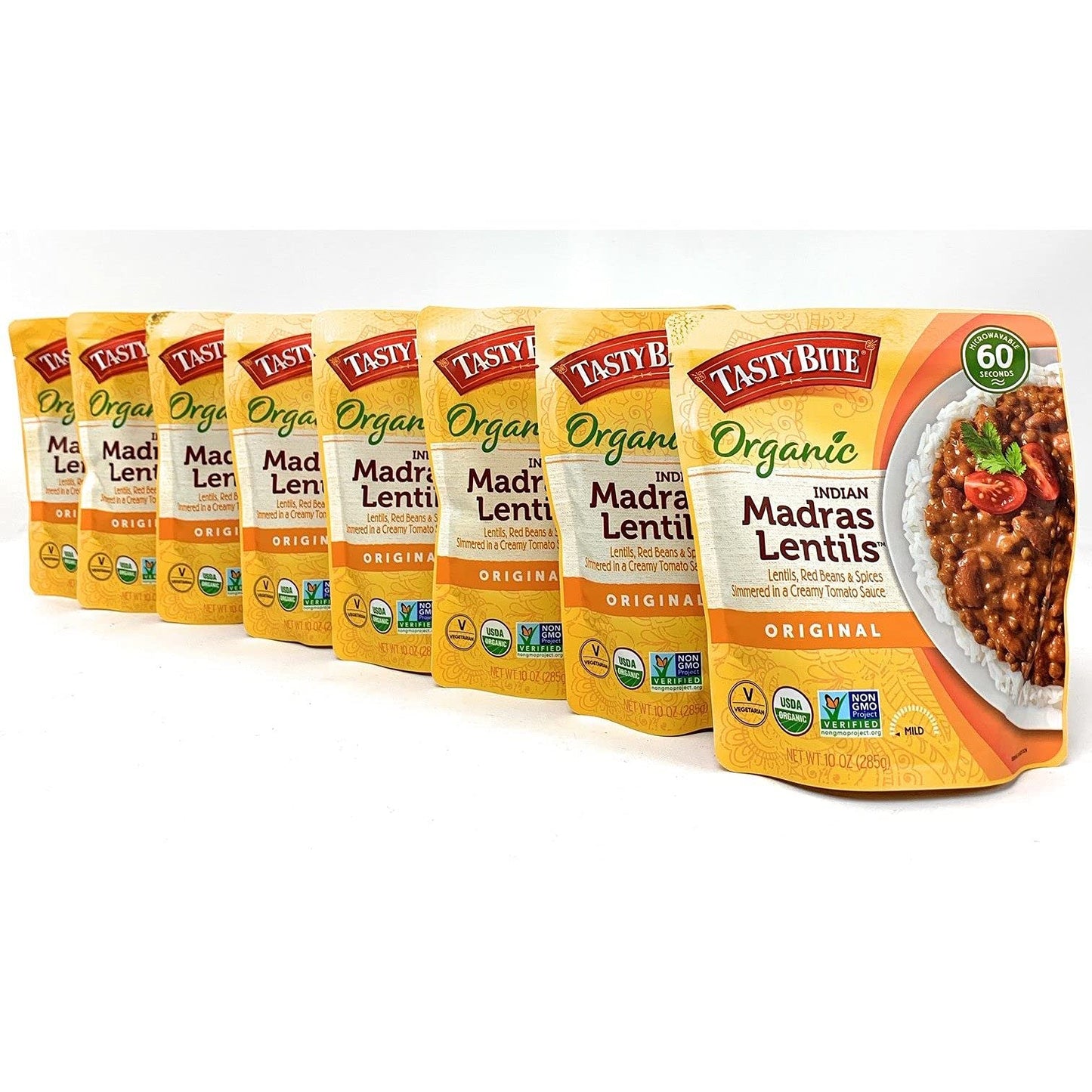 Madras Lentil Tasty Bite Organic Indian Madras Lentils10 Ounce (Pack Of 8)