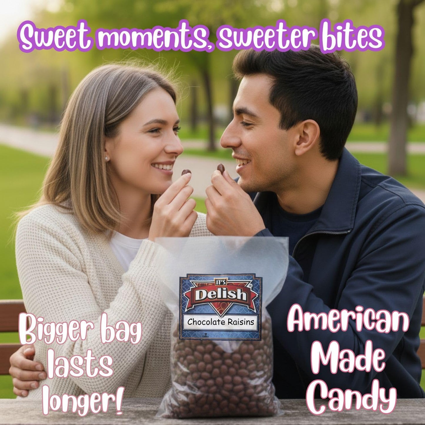 Its Delish Gourmet Milk Chocolate Covered Raisins, 1 lb Bulk, Kosher Dairy Snack for Parties and Events