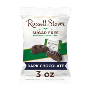 Russell Stover Sugar Free Dark Chocolate with Stevia, 3 Ounce (Pack of 12)