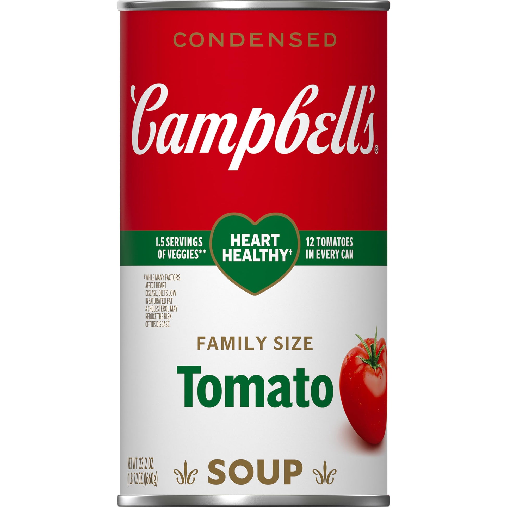 Campbells Condensed Heart Healthy Tomato Soup, 23.2 oz Family Size Can