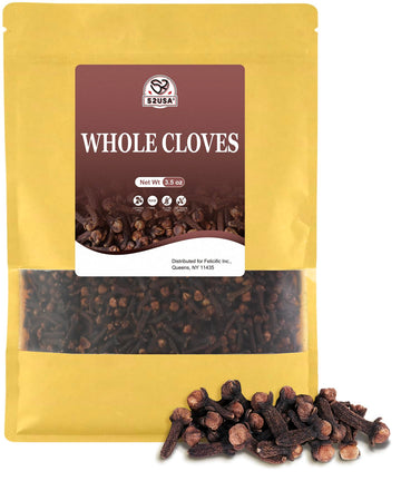 52USA Cloves Whole 3.5 oz (Pack of 1), Great for Food, Tea, Baking and Meats, All Natural | Non GMO | Kosher | Vegan | Gluten Fr