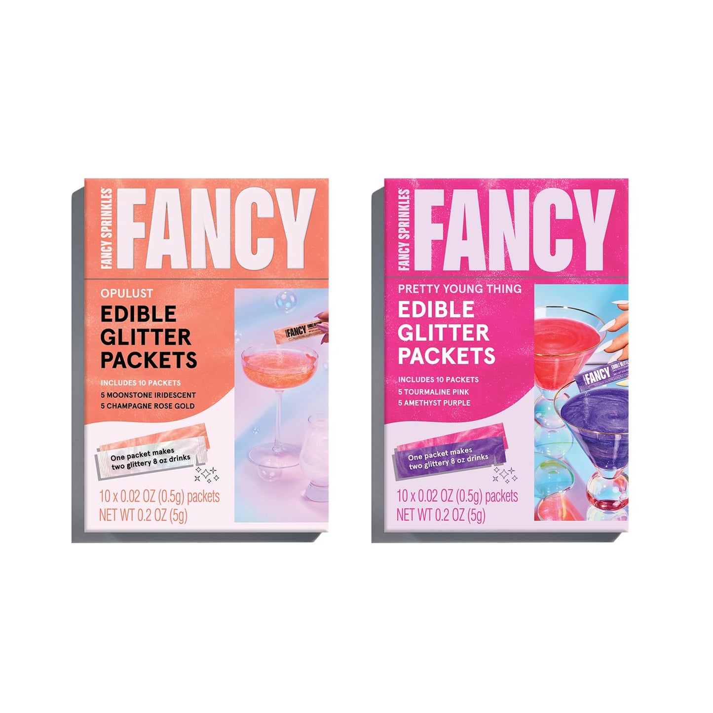 Fancy Sprinkles Edible Glitter Packets BFF Set 2 Pack Opulust & Pretty Young Thing