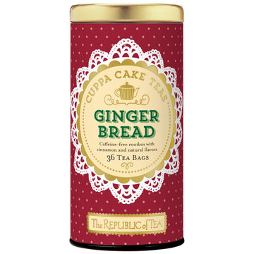 The Republic Of Tea Gingerbread Cuppa Cake Red Tea, 36 Tea Bag Tin