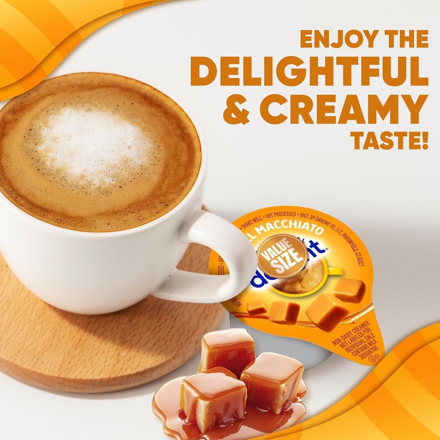 Caramal Macchiato Coffee Creamer Singles, 192 Creamer Singles Included Great For Offices, Restaurants, Coffee, Bar, Gift And Homes