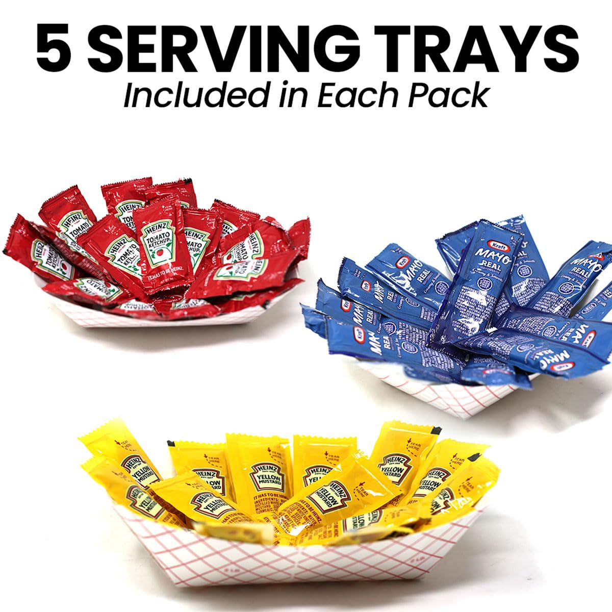 Condiment and Hot Sauce Packets Variety Pack - 325-ct Single Serve Ketchup Packs  Mayo and Mustard & Salsa Picante S w/Tabasco Pepper Sauce  Spicy Sriracha & Mini Mexican Hot Sauce Packets