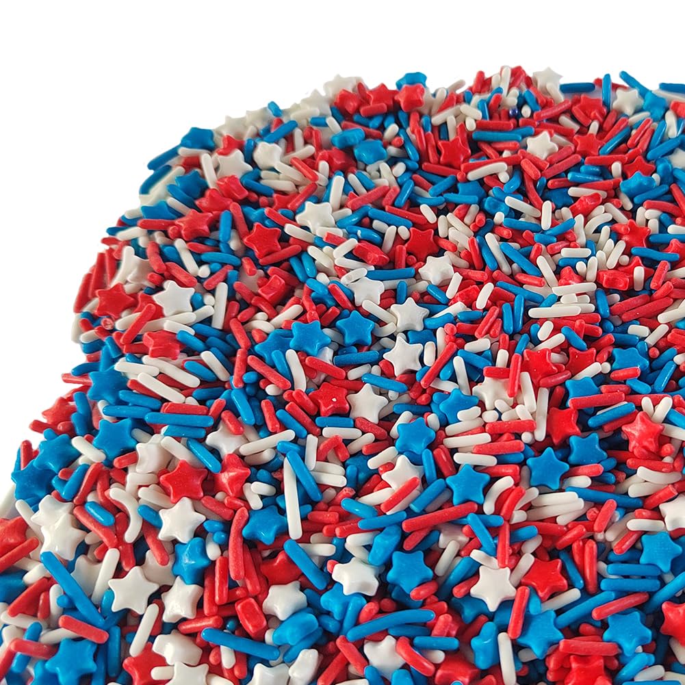 Ephvodi Star Sprinkles Patriotic Sprinkles Red White And Blue Cookie Sprinkle July 4Th Sprinkle Edible Soft Jimmies For Ice Crea