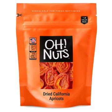 Apricots California | 1 lb - Dried Fruit | Less Sugar Added | Dehydrated Fruit Bites | Packed In New York Zip-Seal Bag For Excep