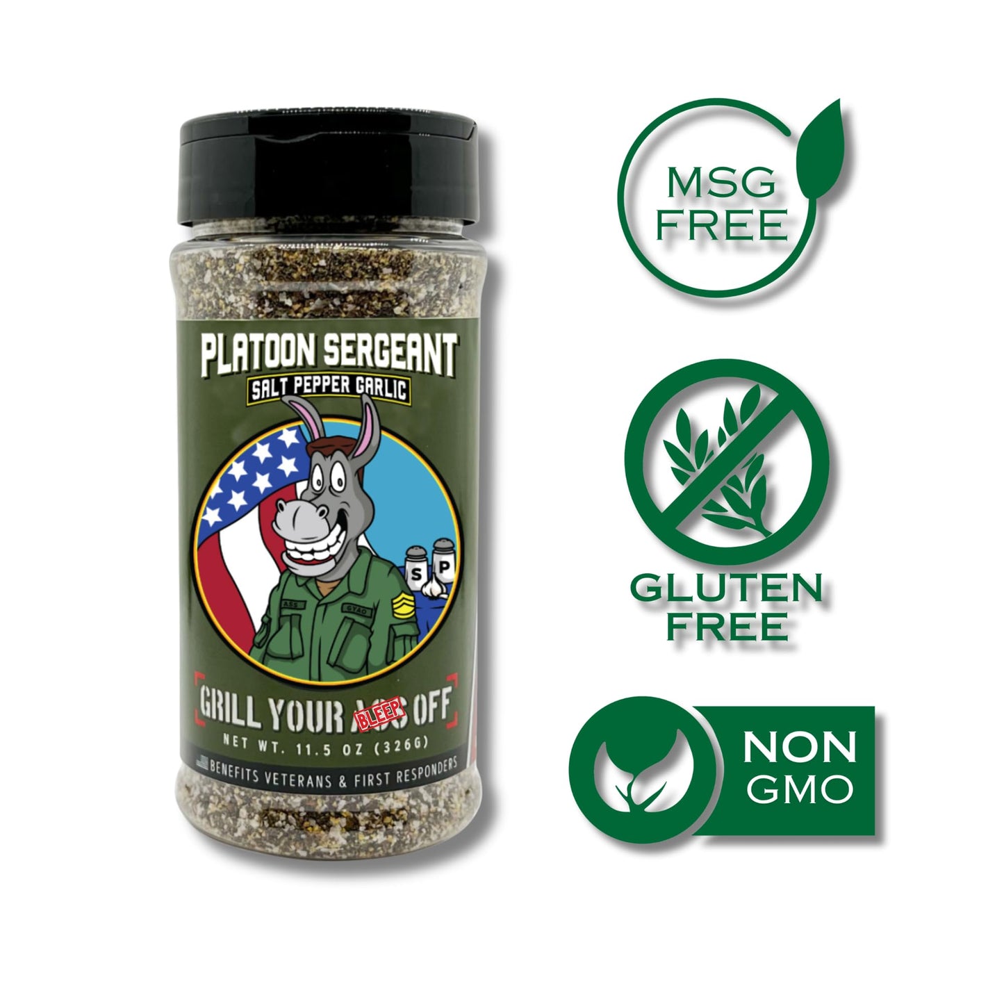 Gyao Psg Salt Pepper Garlic Seasoning - All-Natural Bbq Seasonings And Rubs For Beef, Steak, Burgers, Pork & Chicken - Msg & Glu