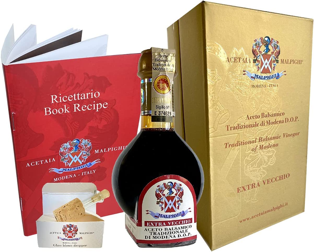 Traditional Balsamic Vinegar of Modena PDO, 25 Years Old, 3.4 oz with Doser and Recipe Book