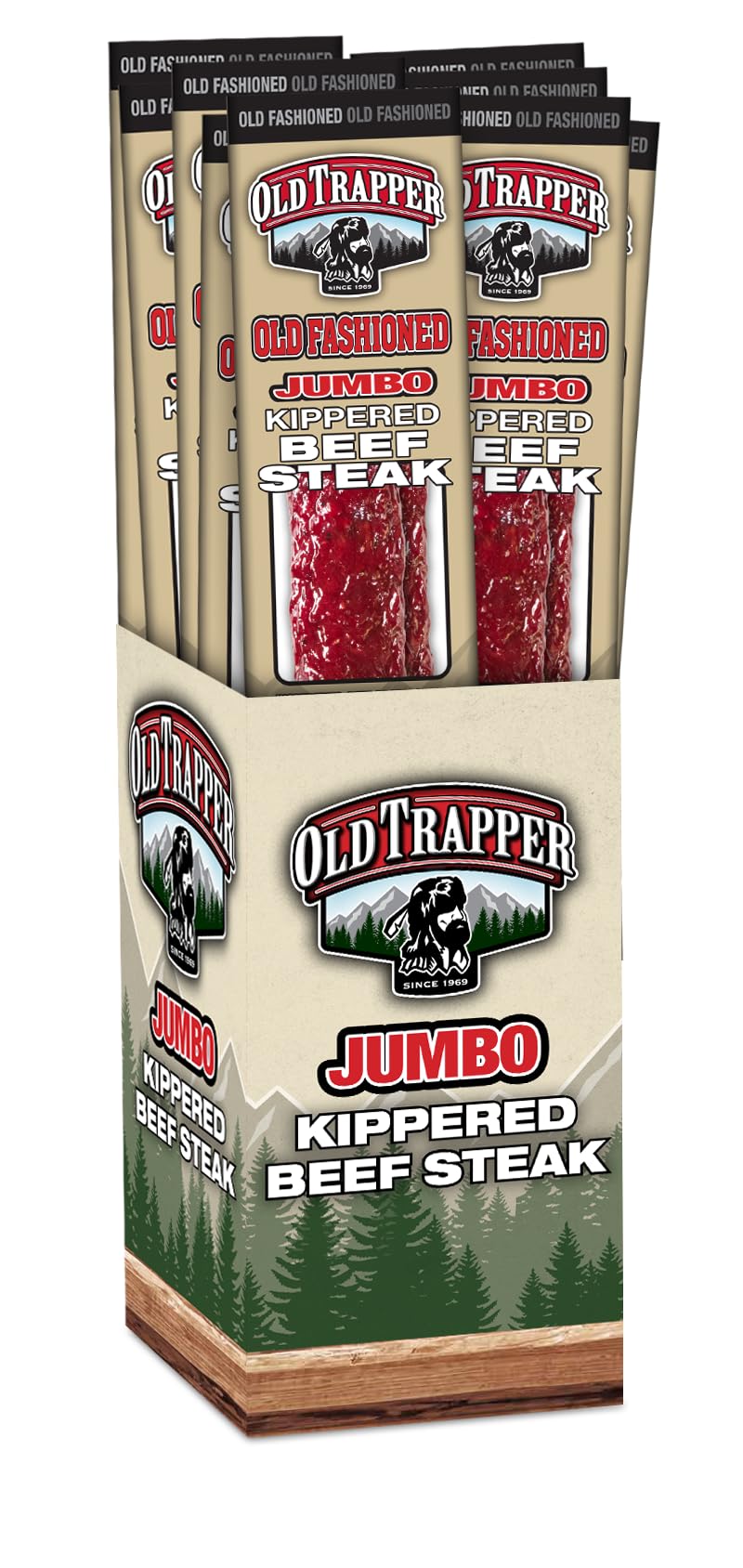 Old Trapper Kippered Steak Snack, 22g Protein, 2oz (Pack of 12), Model 40140T
