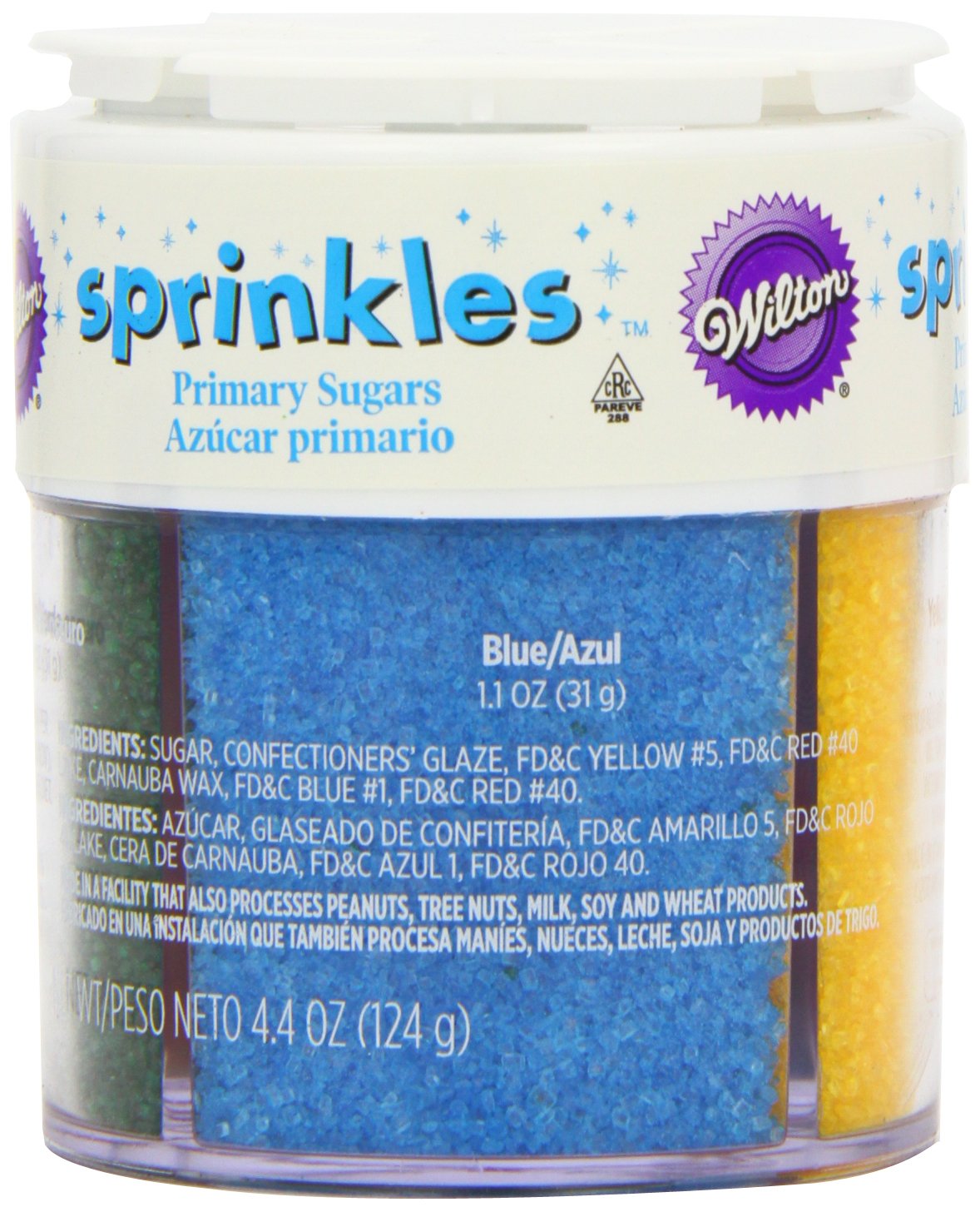 Wilton Primary Sugar Crystals Baking Supplies, 4.4 oz, Multicolored