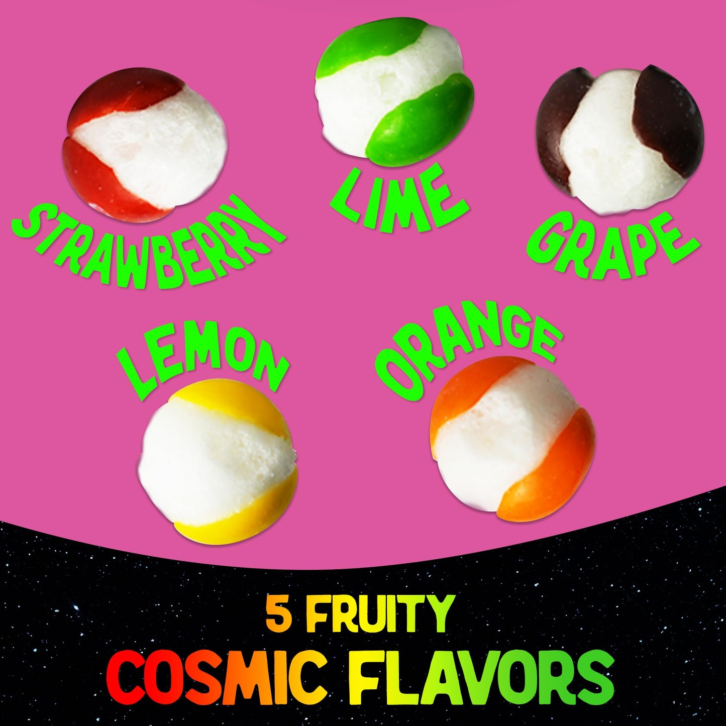 Space Age Snacks Freeze Dried Candy - Cosmic Crunchies - 4 Ounce Pack - Space Age Snacks for All Ages