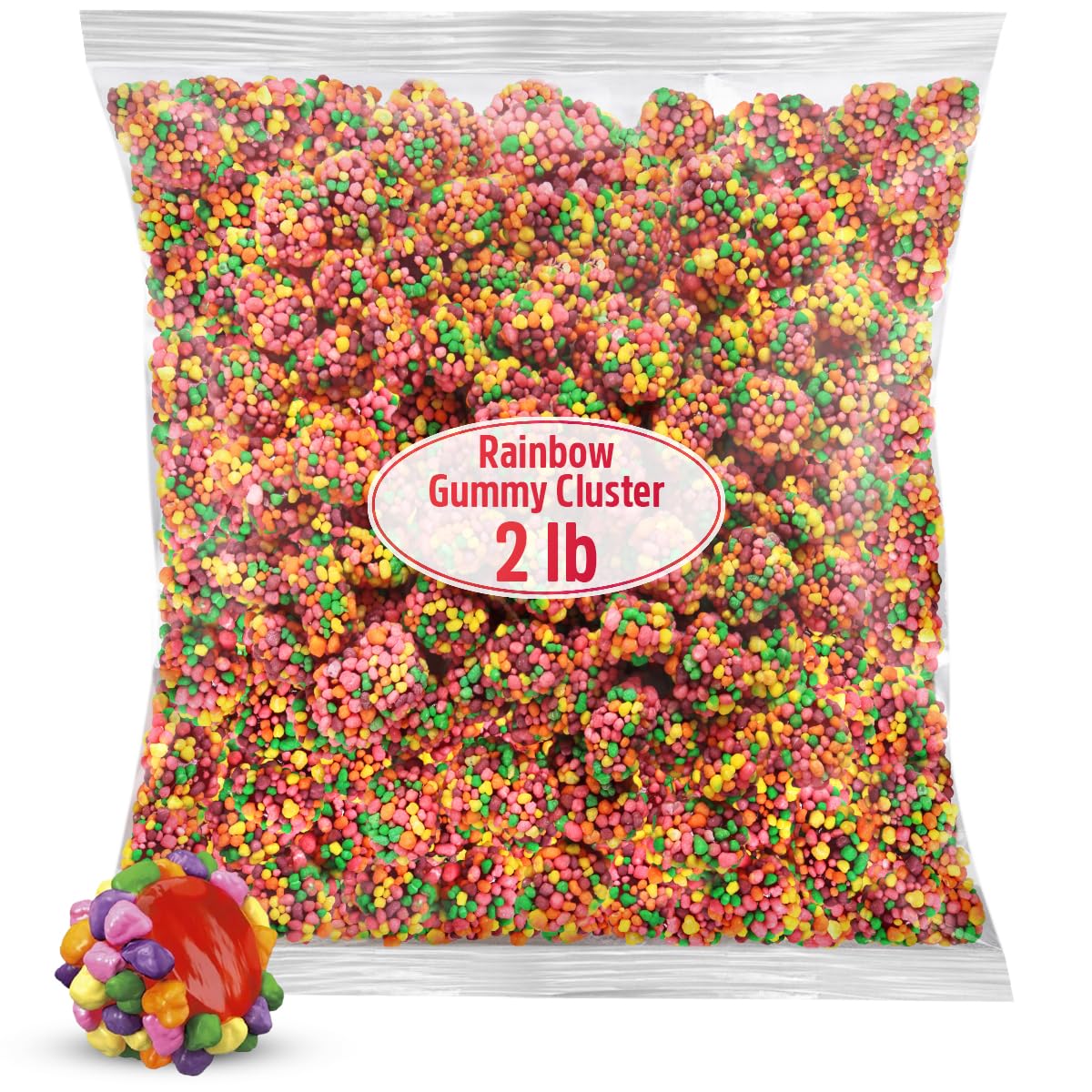 SWEETSIDE CANDY CO. Gummy Clusters Candy Snack, 2lb Bulk Pack, Ideal for Parties and Everyday Enjoyment