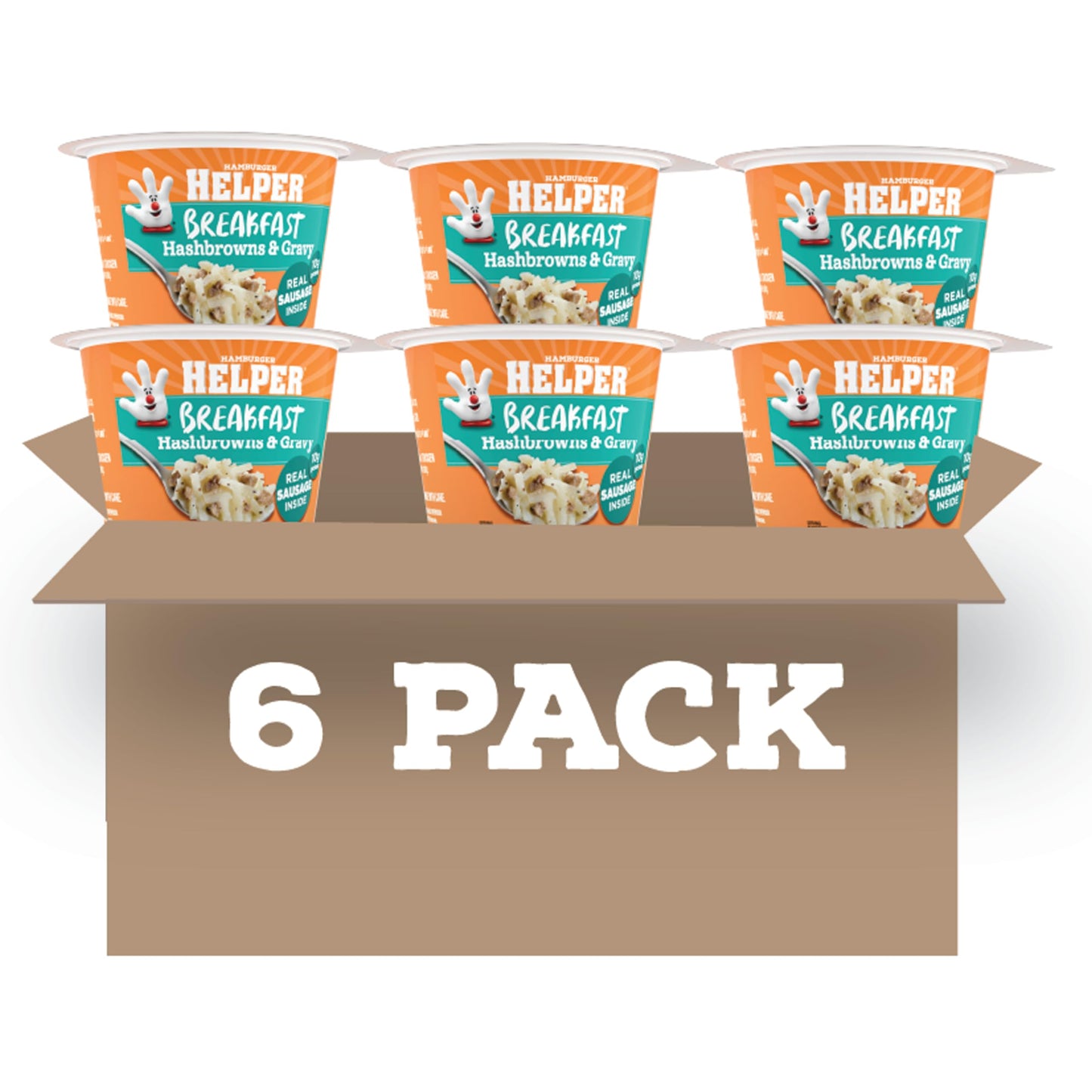 Hamburger Helper BREAKFAST Hashbrowns & Gravy Microwave Cup  2.3 oz (Pack of 6)