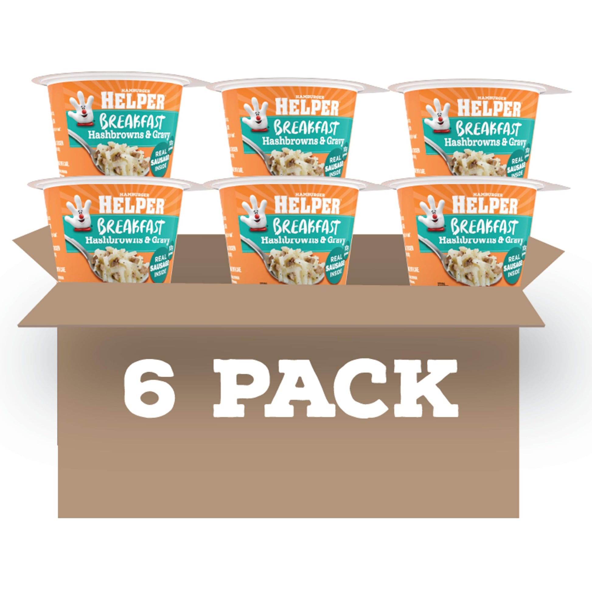 Hamburger Helper BREAKFAST Hashbrowns & Gravy Microwave Cup  2.3 oz (Pack of 6)