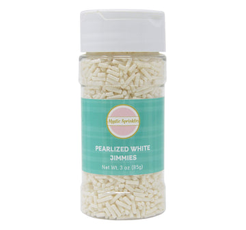 Mystic Sprinkles Pearlized White Jimmies 3Oz Bottle