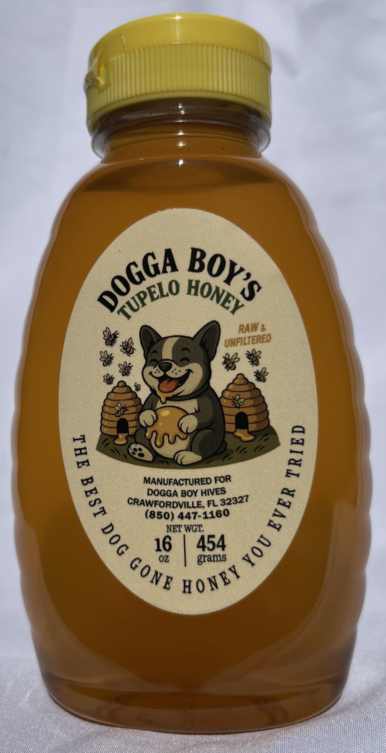 Tupelo Honey - 100% Pure Raw Unfiltered - 16Oz Plastic Jar By Dogga Boy Hives 