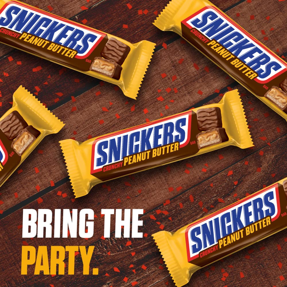 Snickers Peanut Butter Squared Singles Size Chocolate Candy Bars 1.78-Ounce Bar 18-Count Box, Multi