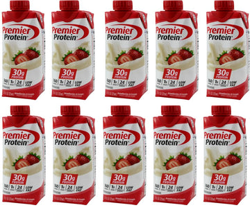 Niro Assortment | Protein Shake | Strawberries & Cream Flavor 10 Pack | Bundle Includes Niro Beverage Sleeve