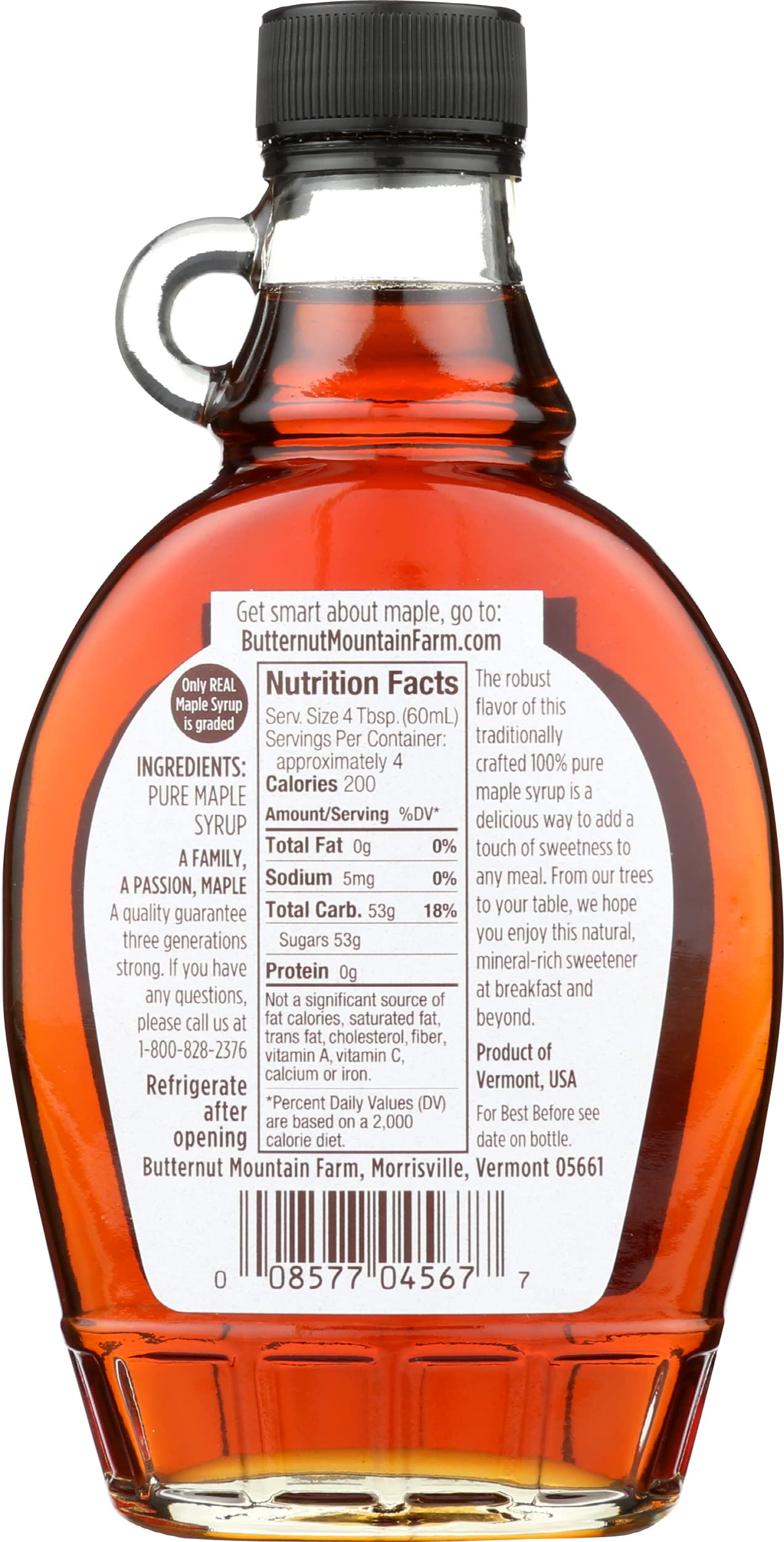 Butternut Mountain Farm Robust Dark Maple Syrup, 8 Fz