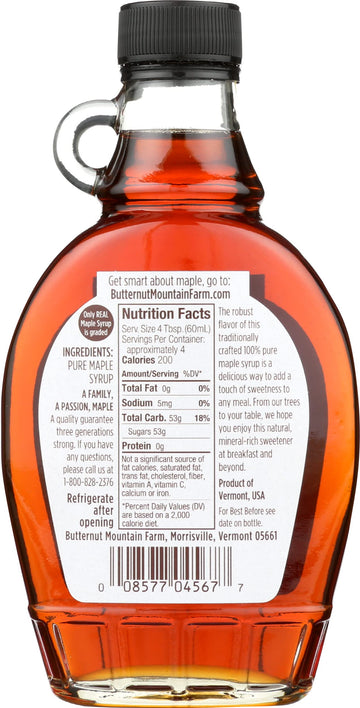 Butternut Mountain Farm Robust Dark Maple Syrup, 8 Fz