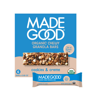MadeGood Cookies & Crme Granola Bars, 6 Healthy Snack Bars, 0.85oz Each