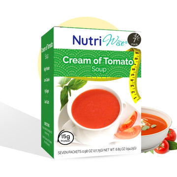 NutriWise High Protein Soup | Cream of Tomato | 16g Protein, Low Calorie, Low Carb, Zero Fat, Low Sugar | Gluten Free Diet for H