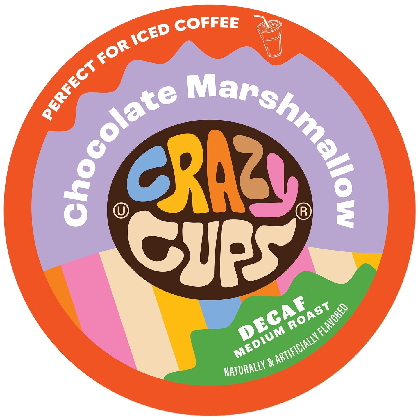 Crazy Cups Decaf Coffee Pods, Chocolate Marshmallow Flavor, Medium Roast, 22 Count, Compatible with Keurig K Cups