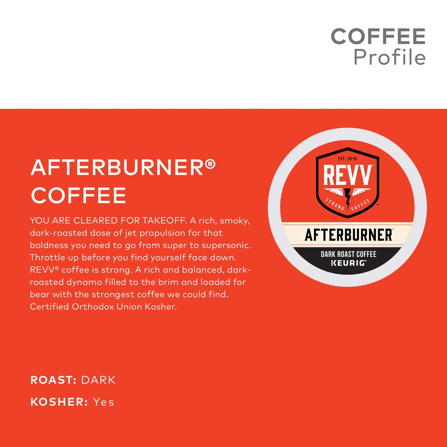 Revv Afterburner, Single-Serve Keurig K-Cup Pods, Dark Roast Coffee, 60 Count