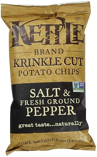 Kettle Brand, Krinkle Cut, Salt And Fresh Ground Pepper, 5.0 Oz. (15 Count)