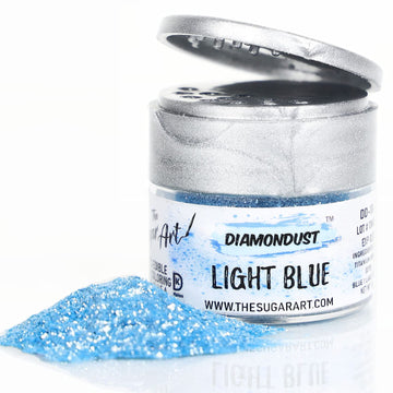 Light Blue Edible Glitter For Drinks, Cocktails, Cake Decorating, Strawberries, Chocolates & More | No Taste | 4G | 100% Food-Safe | Kosher, Vegan, Gluten & Nut Free | Diamondust By The Sugar Art