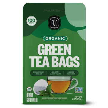 Fgo Organic Green Tea, Eco-Conscious Tea Bags, 100 Count, Packaging May Vary (Pack Of 1)
