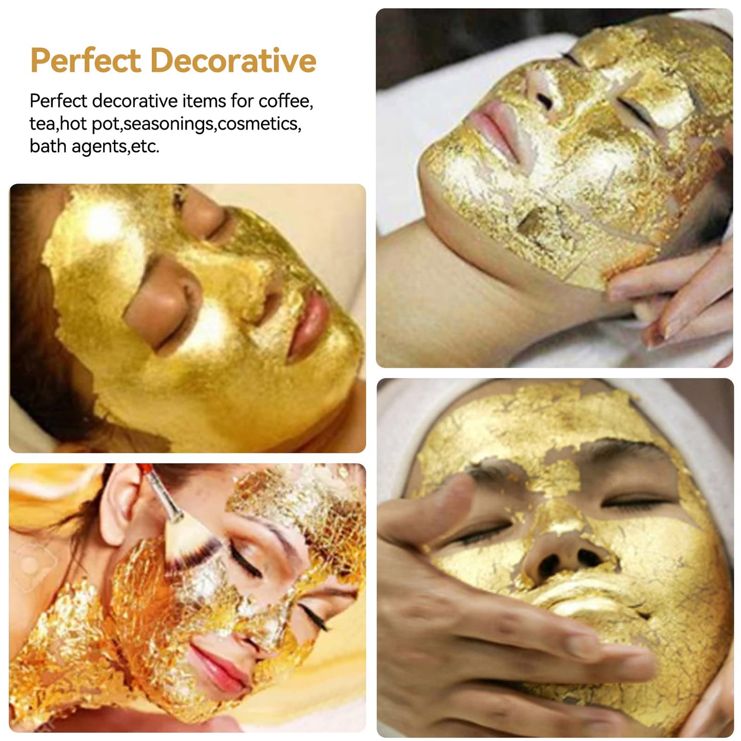 2 Bottles Edible Gold Leaf, Edible Gold Flakes For Cake Decorating Gold Leaf Flakes, 10G Gold Foil Flakes For Cake, Dessert, Nai