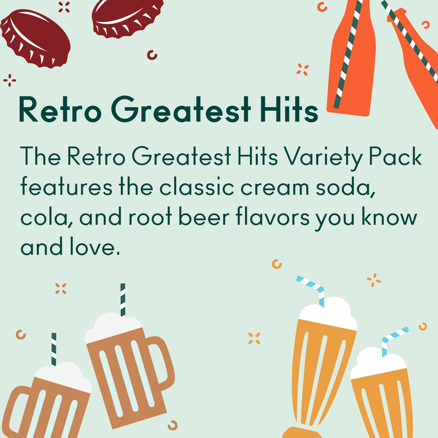 OLIPOP - 4-Flavor Sparkling Tonic Retro Greatest Hits Variety Pack, Prebiotic Soda Sampler, Rich in Botanicals,High Fiber, Vegan