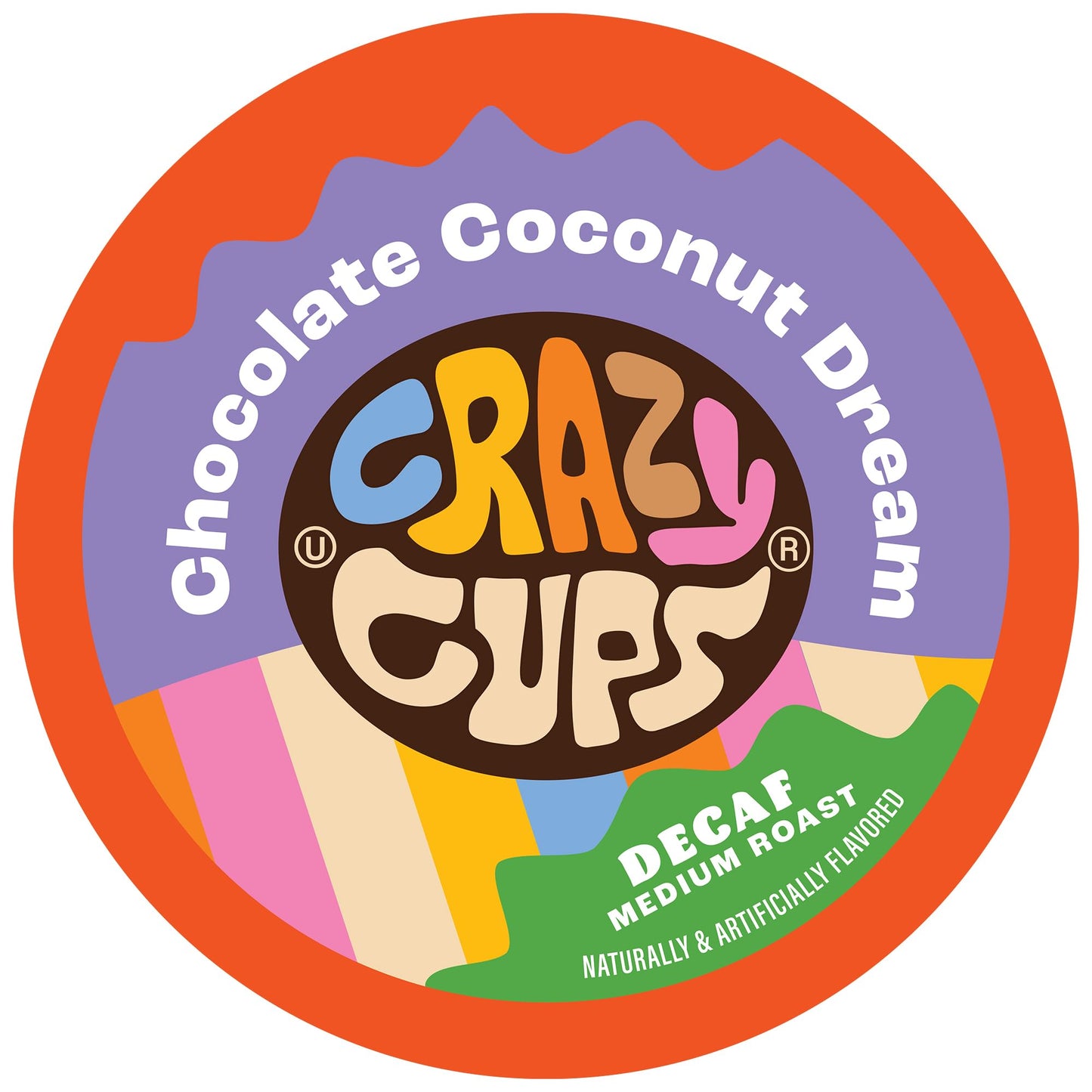 Crazy Cups Decaf Coffee Pods, Chocolate Coconut Dream, 22 Count for Keurig K Cups 2.0, Pack of 22