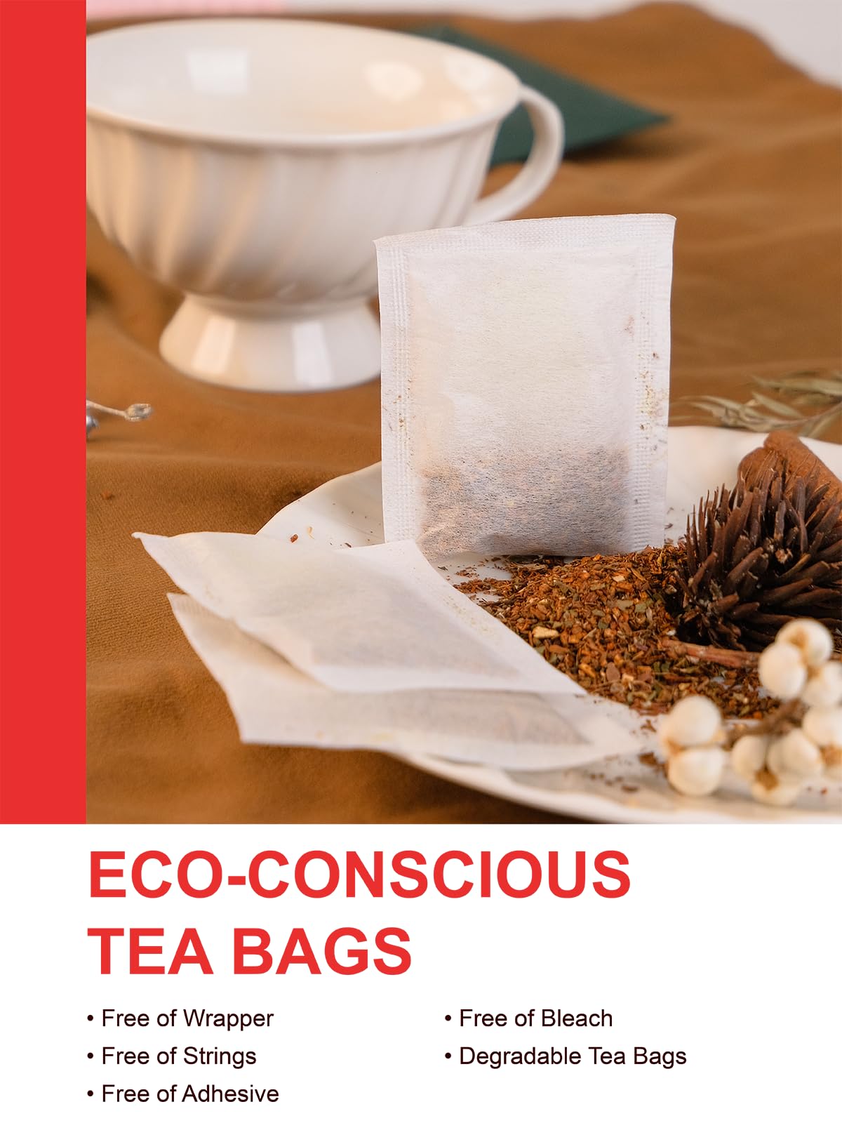 TeeLux Rooibos Chai Tea - Caffeine-Free, Smooth & Spicy Flavor, 100 Count