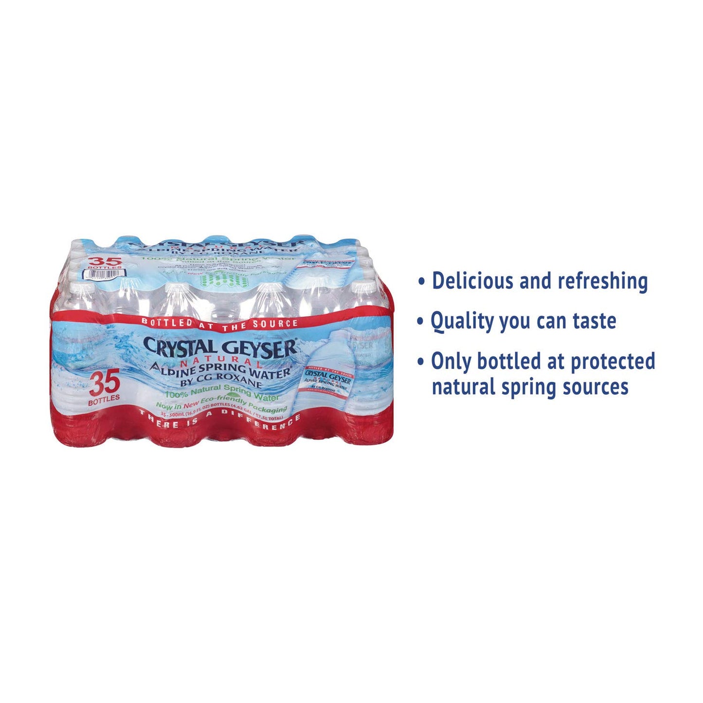 CRYSTAL GEYSER Natural Alpine Spring Water, 16.9 Ounce, 35 Bottles, Pack of 1, 591.5 Fl Oz