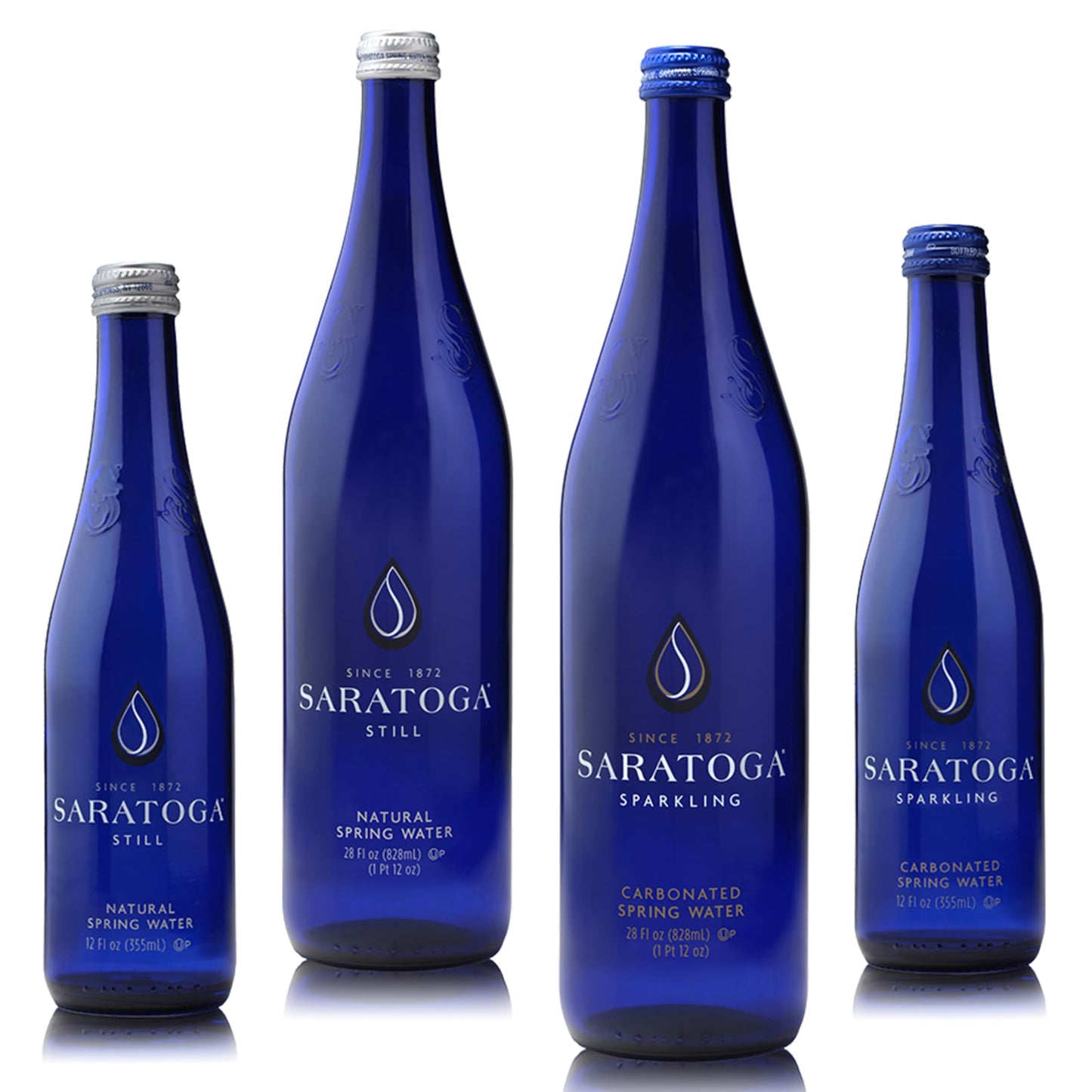 Saratoga Natural Spring Water, 28 oz Non-Carbonated, Pack of 12 - Pure Refreshment for Hydration