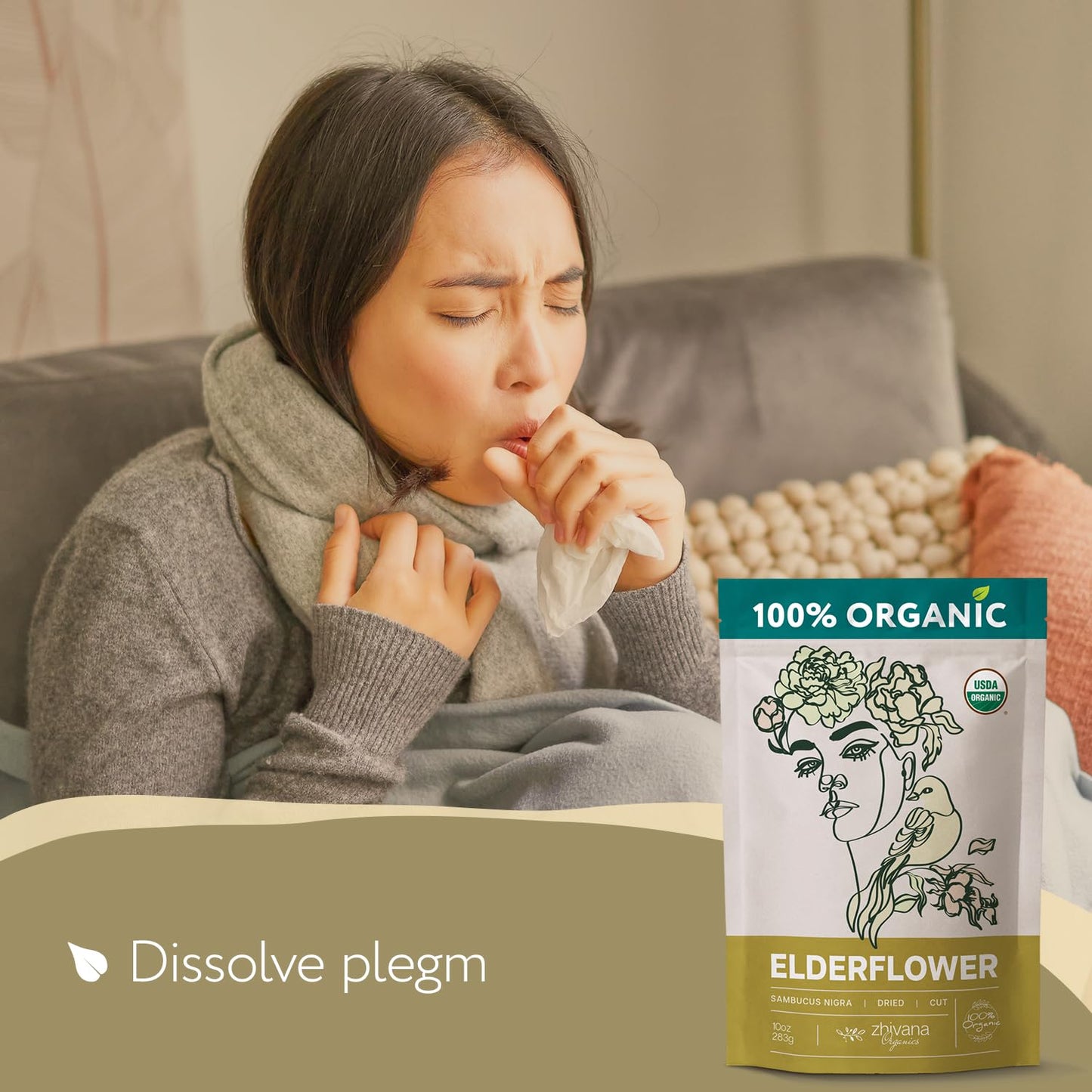 Elderflower Tea, Organic Dried Elderflowers, Elder Flowers Dried Herbs, Te De Sauco, Flor De Sauco Organico - Tea Herbs, Respira
