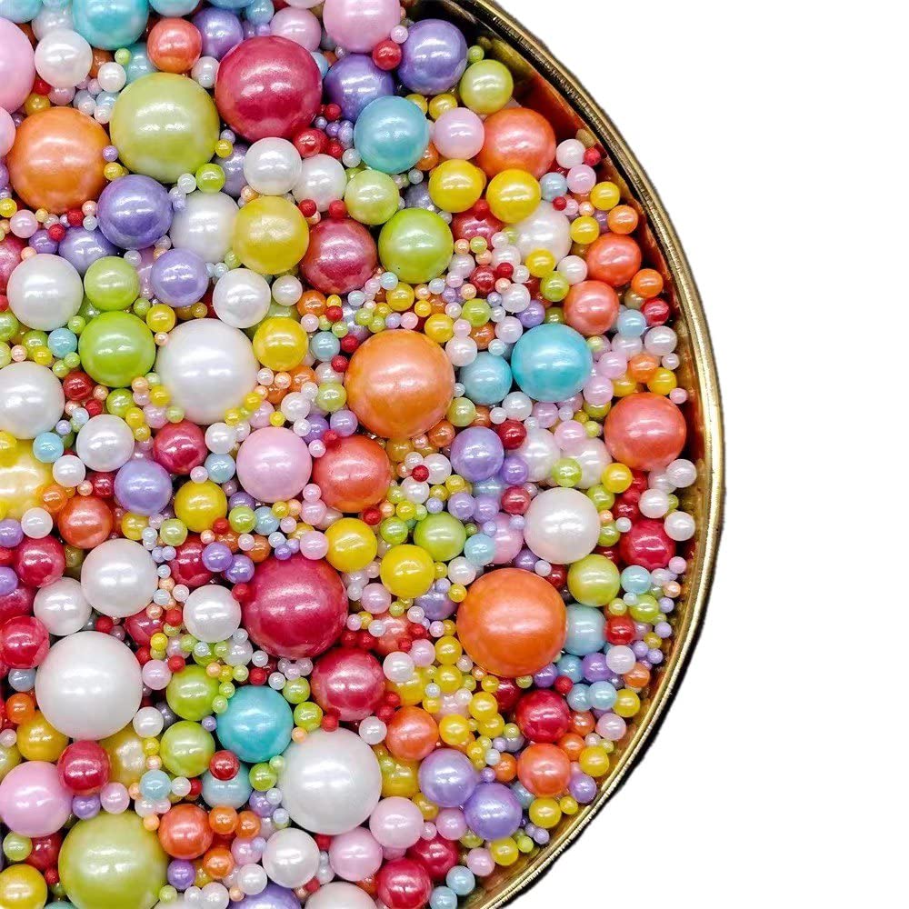 Christmas Rainbow Sprinkles, 130G 4.6Oz Cake Sprinkles,Cookie Sprinkles,Sugar Pearl, Edible Candy Pearls For Cake Cupcake Decora