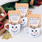 Vesici 6 Set Christmas Hot Cocoa Gift Sets with Mug Includes Snowman Enamel Cup Mini Kraft Paper Pouches and Labels Stickers for