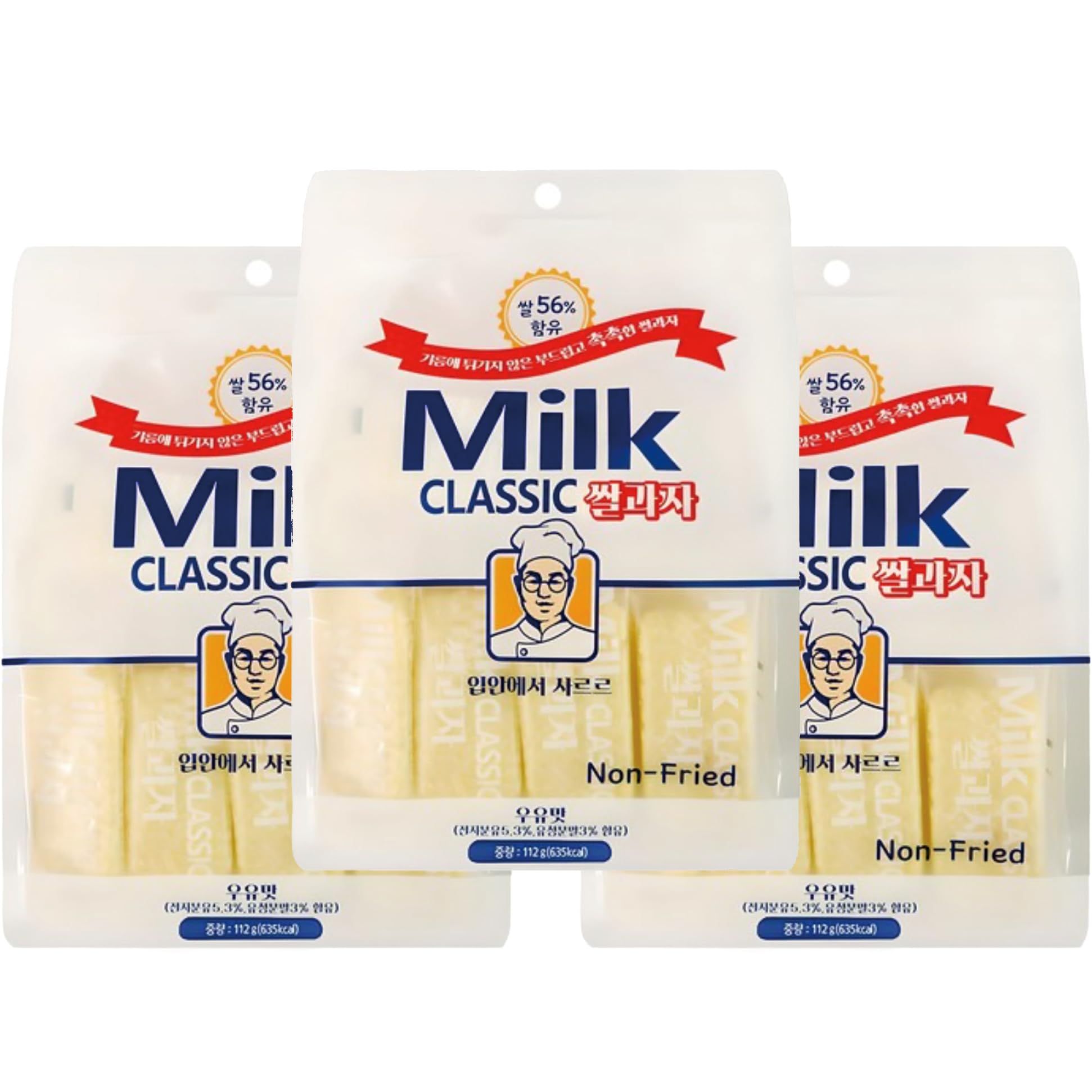 Milk Classic Rice er 112g (3.95oz)  Pack of 3  Individually Wrapped Crispy & Soft Oven-Baked Snack with Rich Milk Flavor
