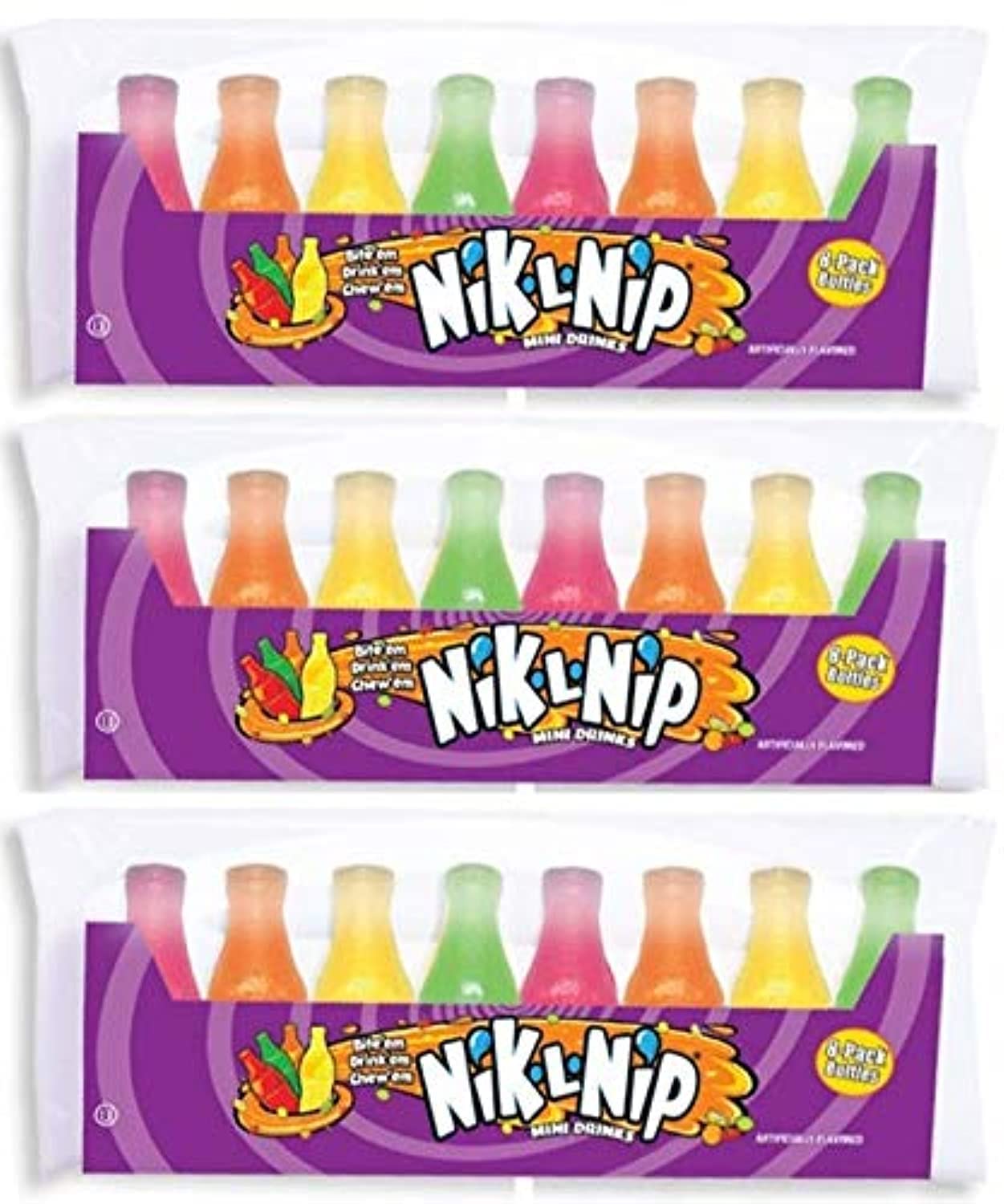 Nik-L-Nip Mini Drinks Candy, 8 Count, Pack Of 3