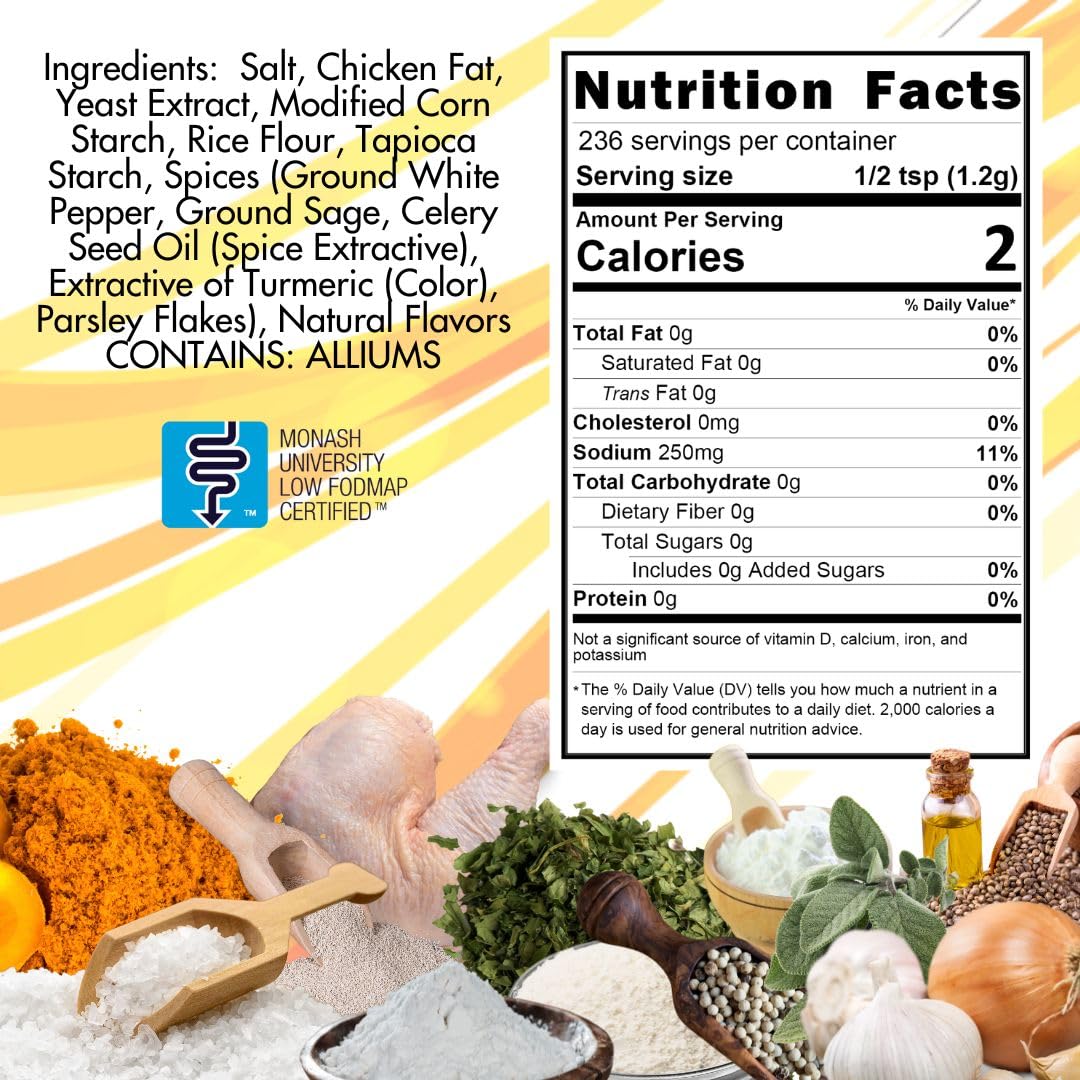 Smoke n Sanity Chicken Base - Certified Low FODMAP Seasoning - Gluten Free - Dairy Free Low FODMAP Chicken Broth (10.0 oz)